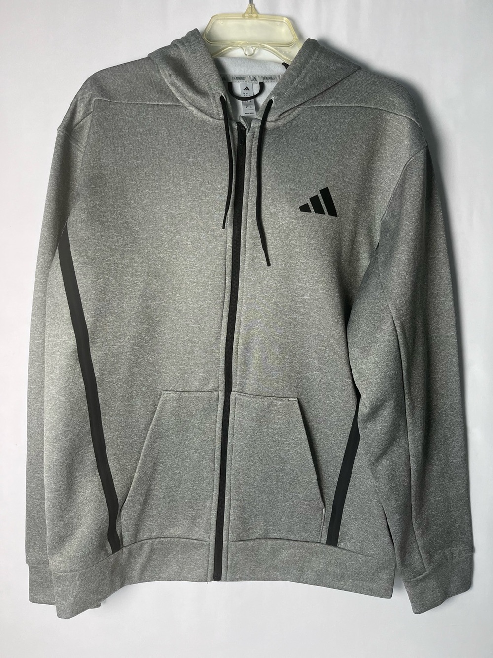 Adidas Game & Go Grey Full Zip Hoodie Size Medium